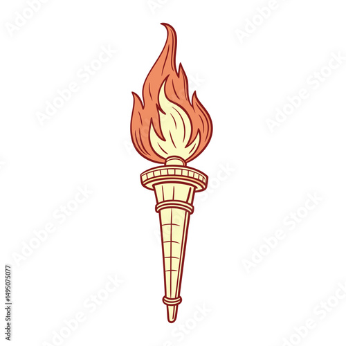 Flame flat icon vector on white background. Adobe Illustrator Artwork