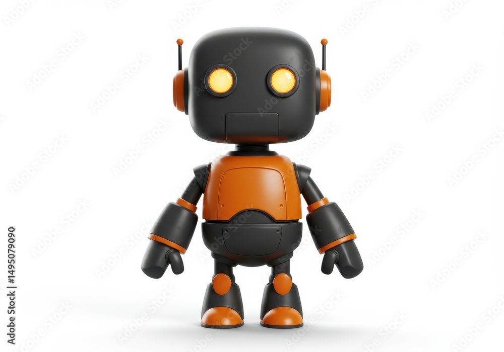 3D Illustration of Cartoon robot isolated on white background 3D Illustration of Cartoon robot isolated on white background
