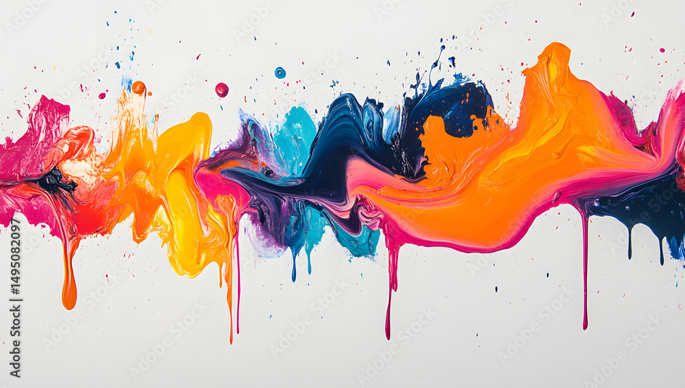 Fototapeta premium Illustration of a colorful splash of thick gooey paint stock photo
