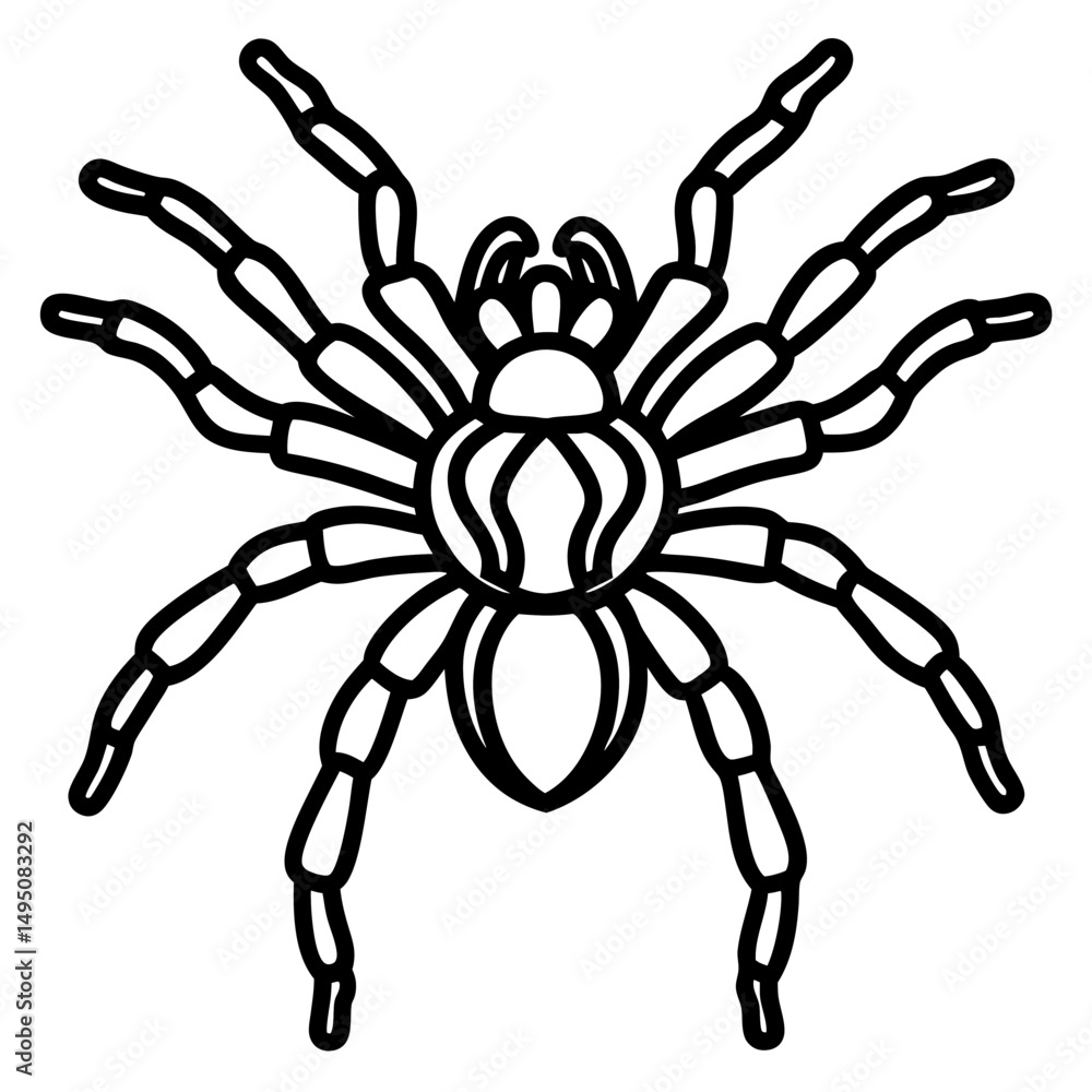 Obraz premium Metallic Tarantula line art vector