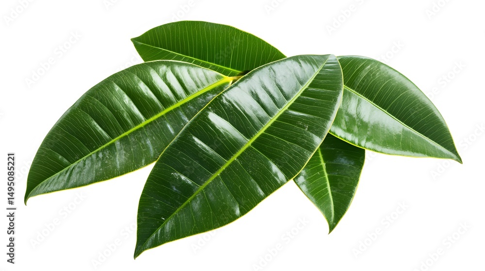 Fototapeta premium Close-up view of vibrant green plant leaves.