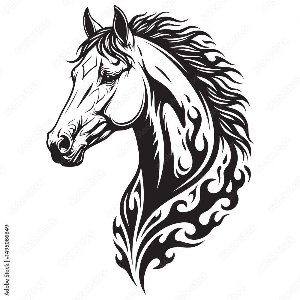 custom made wallpaper toronto digitalblack horse vector illustration