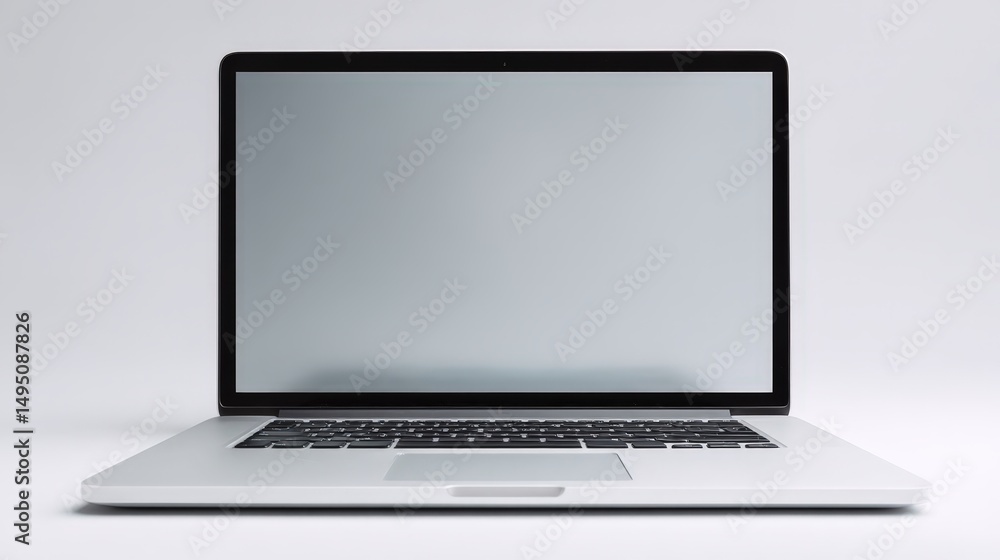 Modern laptop with blank screen. Minimalist design, perfect for technology, website, and app presentations. Ideal for various commercial uses. Modern laptop with blank screen. Minimalist design, perfect for technology, website, and app presentations. Ideal for various commercial uses.
