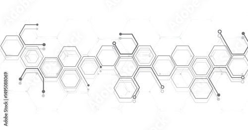 Background of hexagon geometric grey pattern. healthcare medical and technology background.Graphic digital science concept design, innovation technology, healthcare, and medicine design.