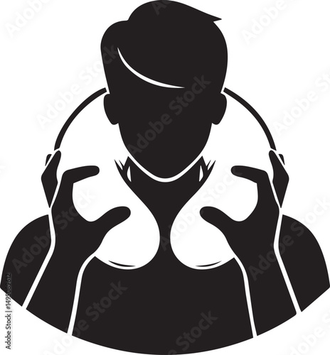 Travel Pillow silhouette vector art illustration. Travel Pillow vector icon.