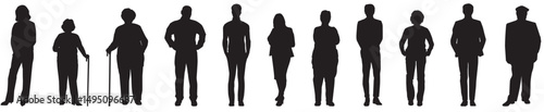 diverse people silhouette vector illustration