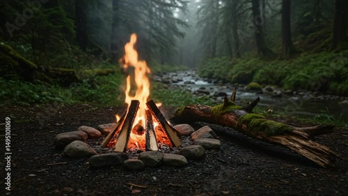 campfire in the forest