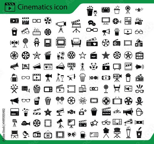 Cinematics movie film video icon