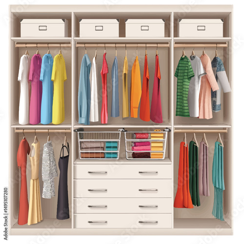  a highly detailed vector Closet