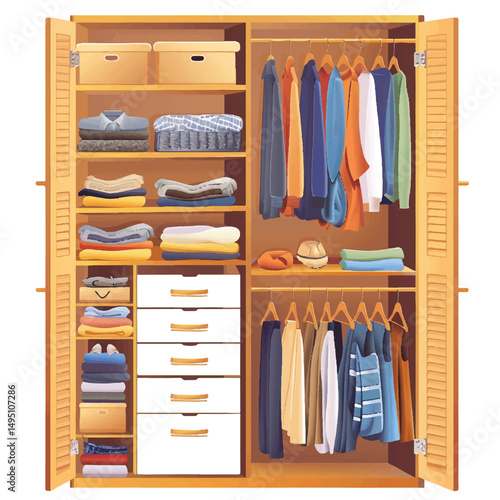  a highly detailed vector Closet