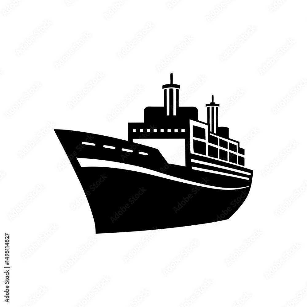 Obraz premium freight ship vector illustration