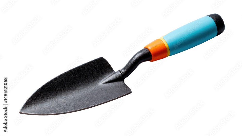 Garden Trowel: A detailed studio shot of a vibrant, ergonomic garden trowel, poised as a symbol of gardening and cultivation. Garden Trowel: A detailed studio shot of a vibrant, ergonomic garden trowel, poised as a symbol of gardening and cultivation.