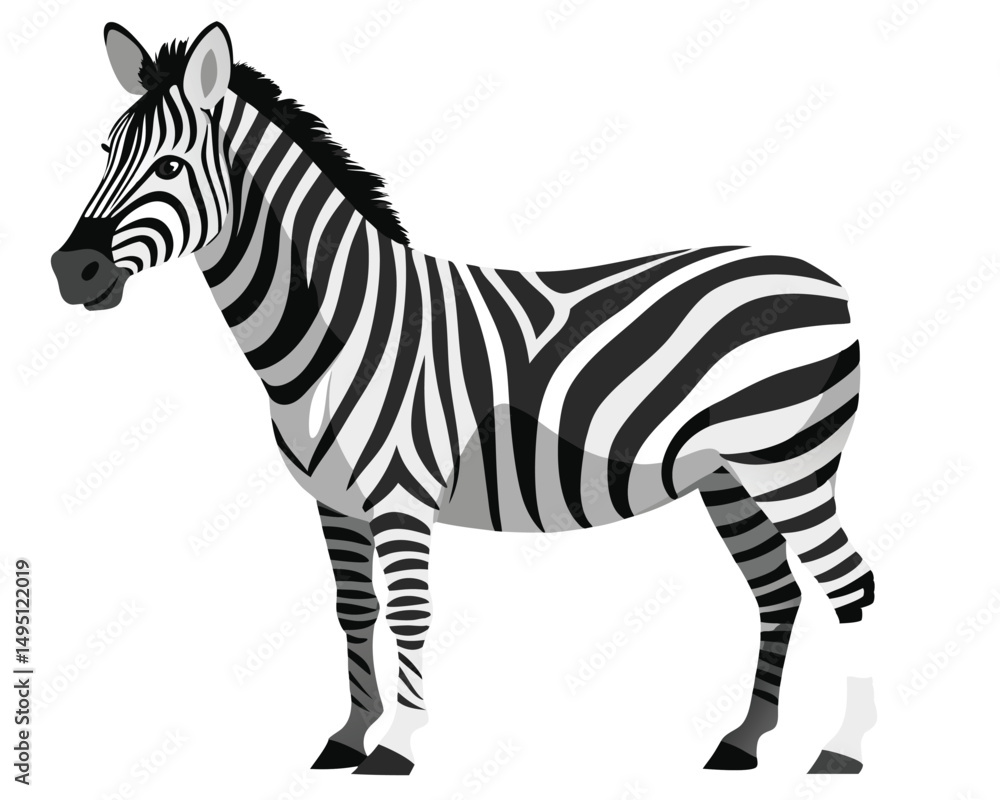 Obraz premium realistic zebra showcasing its black and white stripes