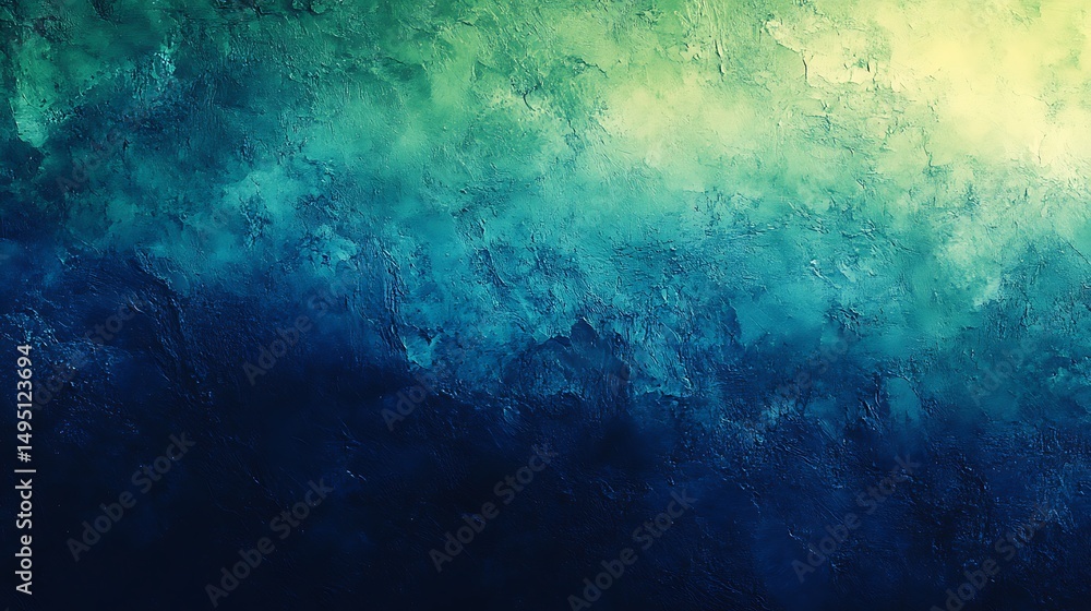 Obraz premium Abstract textured background with gradient shades of blue and green, resembling ocean waves or sky