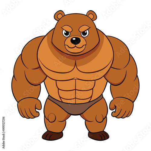 strong and imposing grizzly bear showing its broad shoulders