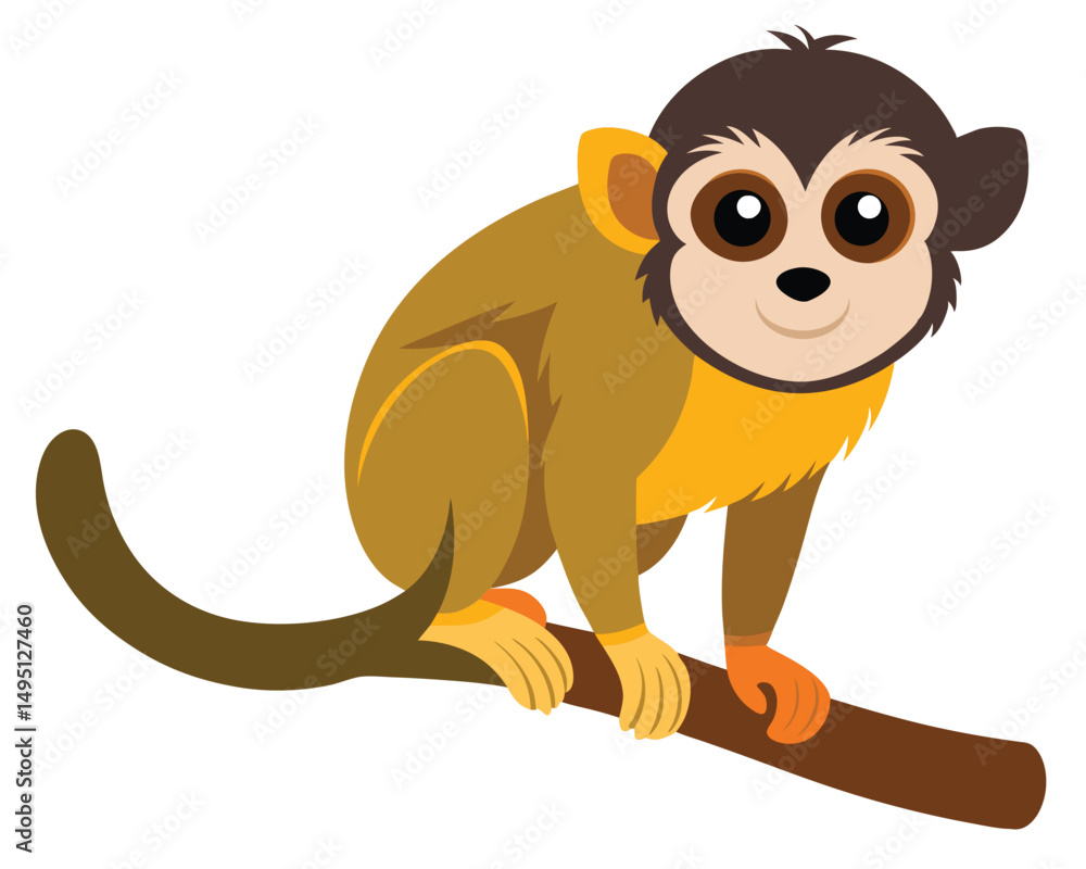 Obraz premium squirrel monkey with soft brown fur and playful expression