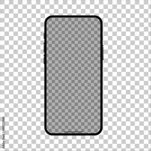 Realistic smartphone mockup vector illustration on transparent background