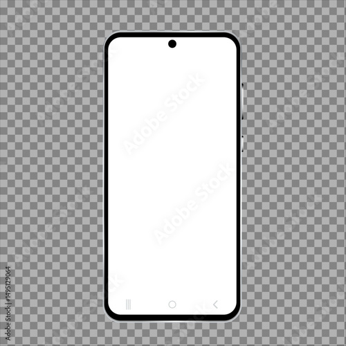 Realistic smartphone mockup vector illustration on transparent background