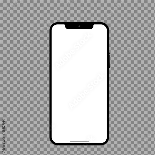 Realistic smartphone mockup vector illustration on transparent background