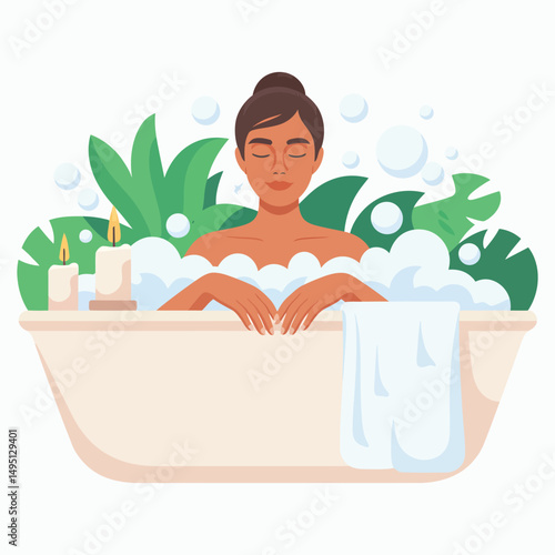 Self-care concepts (baths, journaling, therapy) 