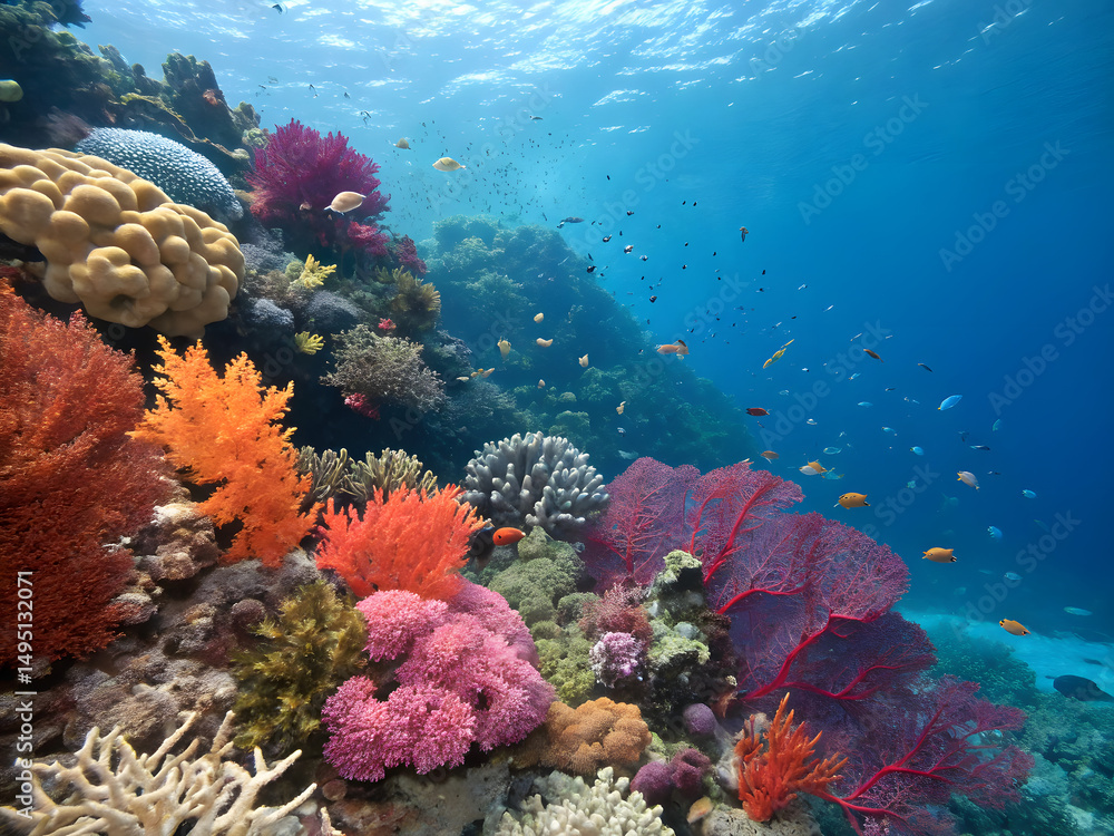 custom made wallpaper toronto digitalUnderwater coral reef ecosystem with colorful fish and marine life scenery