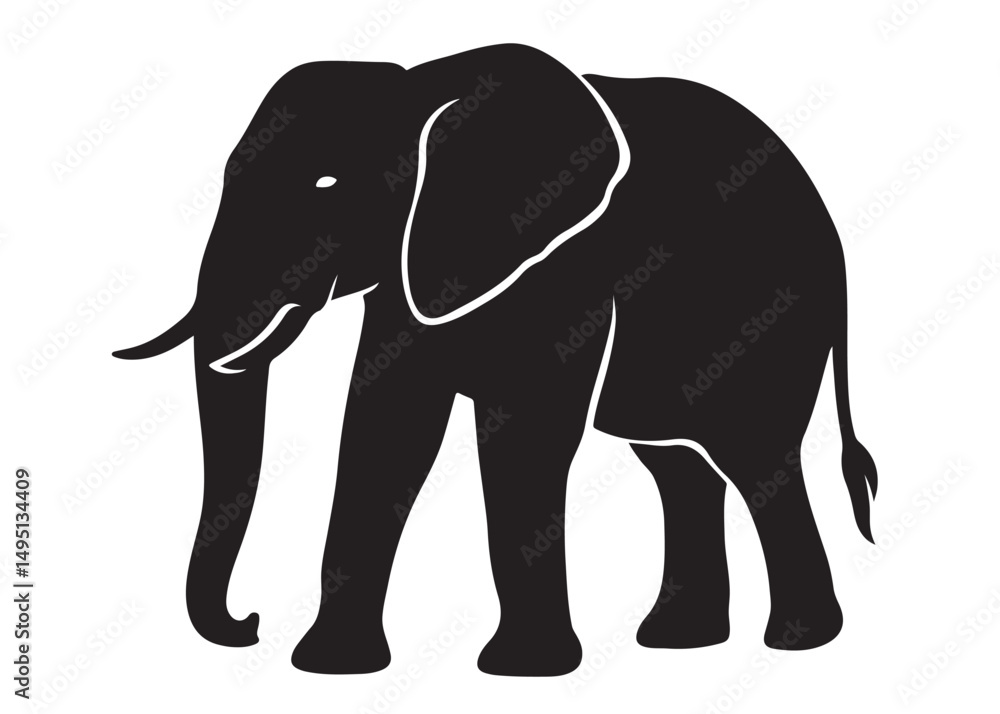elephant wild animal logo silhouette vector, elephant icon logo silhouette, elephant silhouette vector illustration, african elephant silhouette vector isolated on white background elephant wild animal logo silhouette vector, elephant icon logo silhouette, elephant silhouette vector illustration, african elephant silhouette vector isolated on white background
