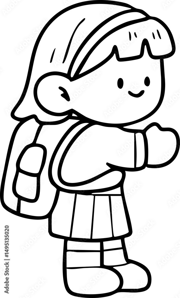 Cartoon Boys and Girls Elements Go to School Cartoon Boys and Girls Elements Go to School