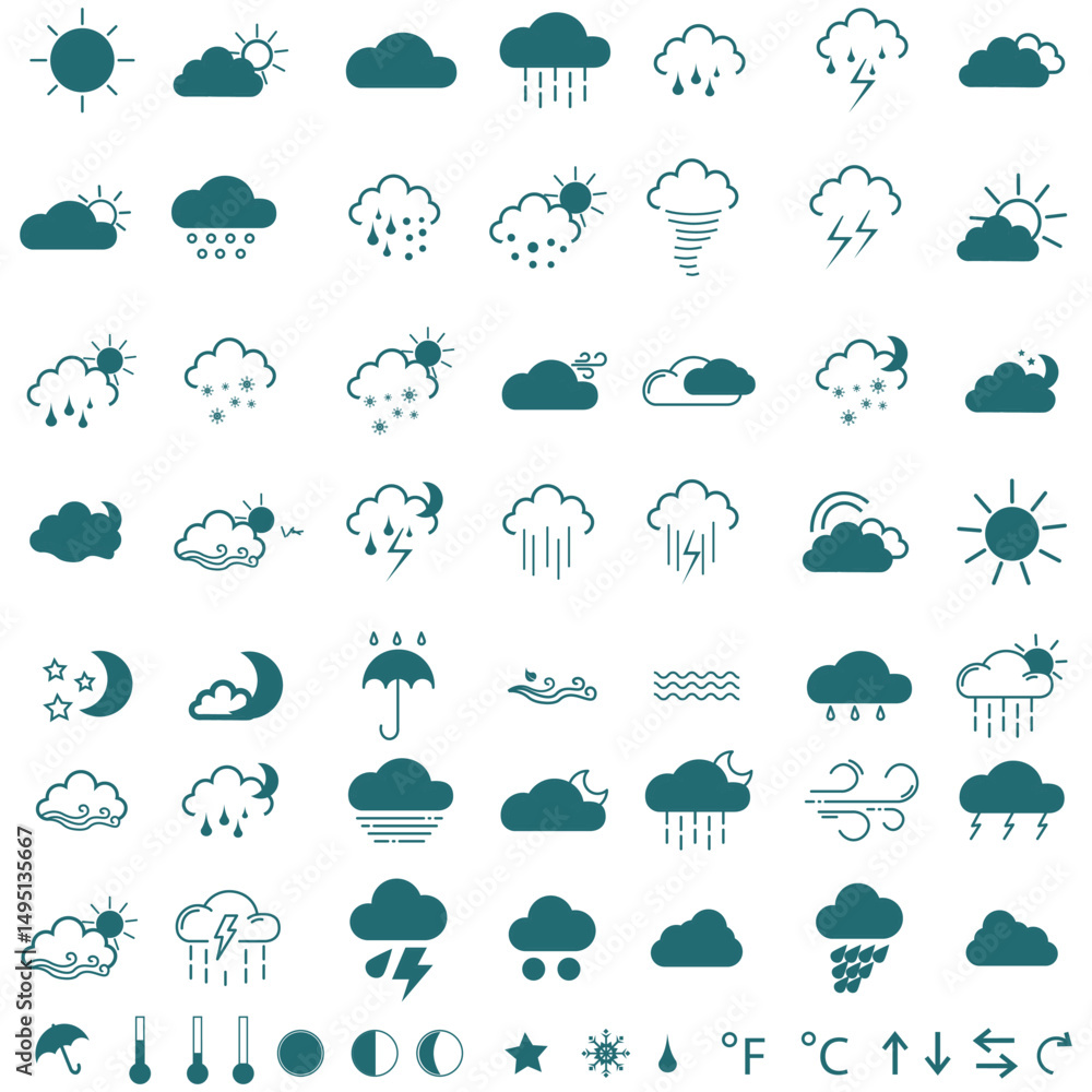 clouds icons shape , design and style in different forms clouds icons shape , design and style in different forms
