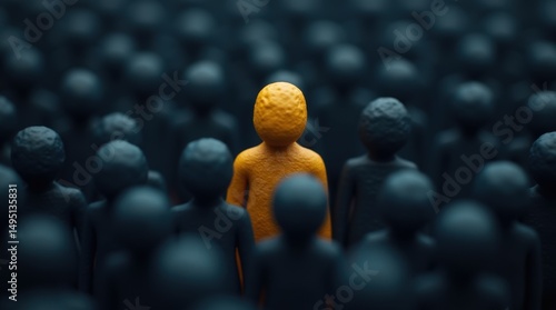 Uniqueness: A singular entity stands out amidst a sea of conformity, showcasing the power of individuality and the courage to be different.