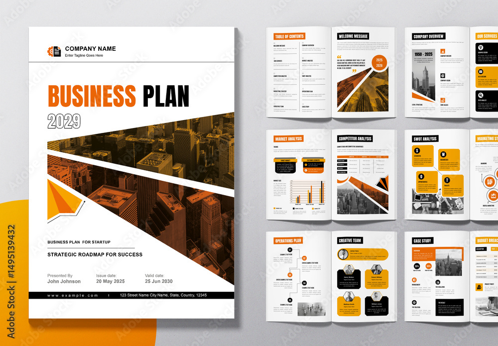 Business Plan Template Layout Stock Template | Adobe Stock