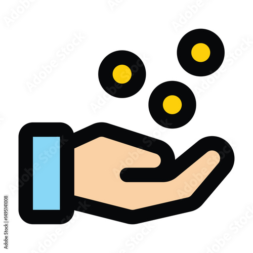 Simple Beggar colorful icon. The icon can be used for websites, print templates, presentation templates, illustrations, etc	