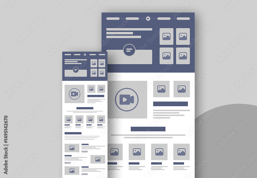 Wireframe Template Design Layout Stock Template | Adobe Stock