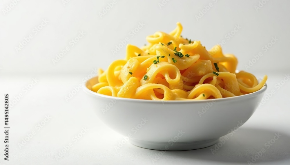 Bowl of fresh pasta, against plain white backdrop , isolated, pasta Bowl of fresh pasta, against plain white backdrop , isolated, pasta