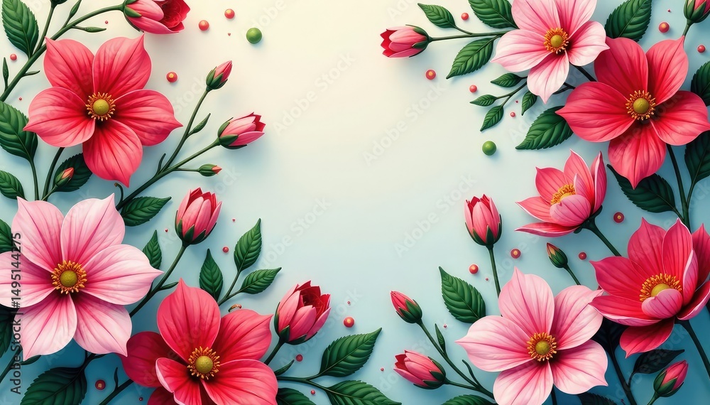 Fototapeta premium Intricate, flowing floral pattern; blossoms seamlessly blend , seamless, purple