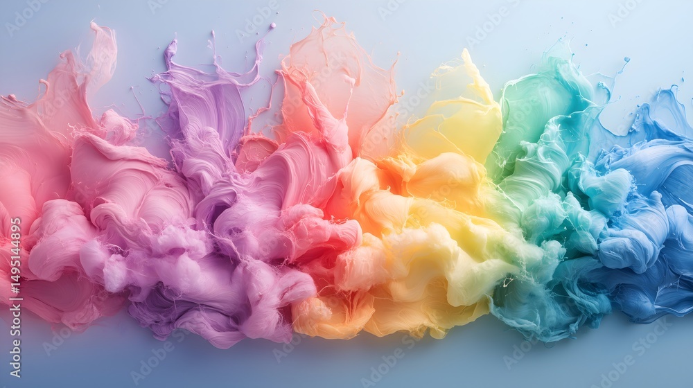 Fototapeta premium Colors representing diversity flow together in a vibrant celebration of pride in a creative display during pride month