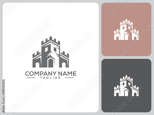 castle logo vector design