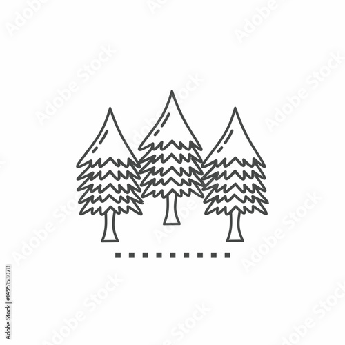 Pine tree vector collection. Illustration design for business. Stock vector.