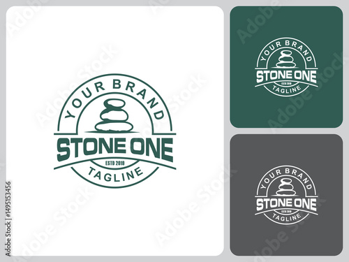 vector logo design stone