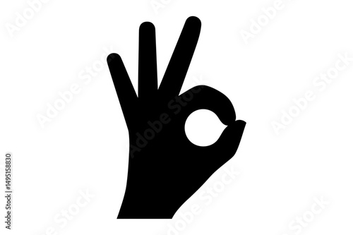 Ok hand gesture symbol everything is okay sign