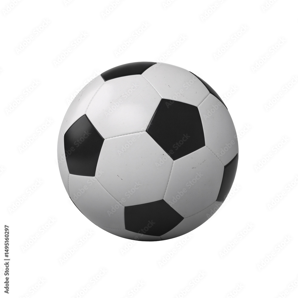 Classic black and white soccer ball isolated on transparent background for sports and game design use. Classic black and white soccer ball isolated on transparent background for sports and game design use.