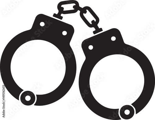 Handcuffs or hand restraints for criminals flat vector icon for law enforcement apps and websites
