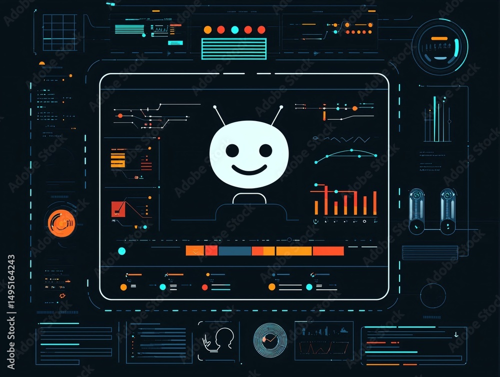 Fototapeta premium Happy AI Dashboard