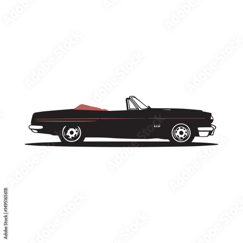 Simple black car vector illustration on white background