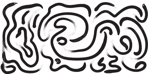 Black crayon arrow collection with curved and straight, spiral and zigzag, circular, wavy directional pointers. Vector hand drawn brush stroke for presentation, infographics or educational materials