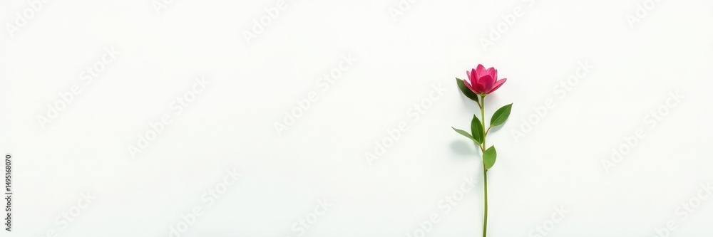 Fototapeta premium Single stem of a flowering plant on a white background, nature, botany, plant life