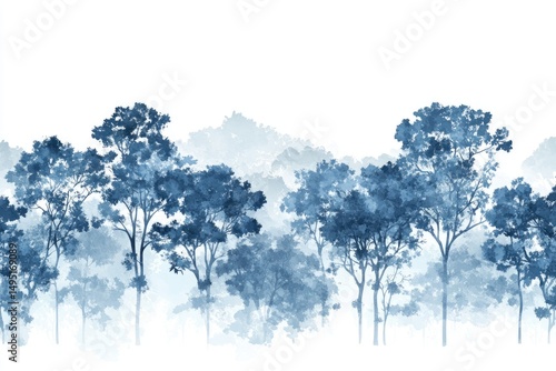 Misty Blue Forest Horizon