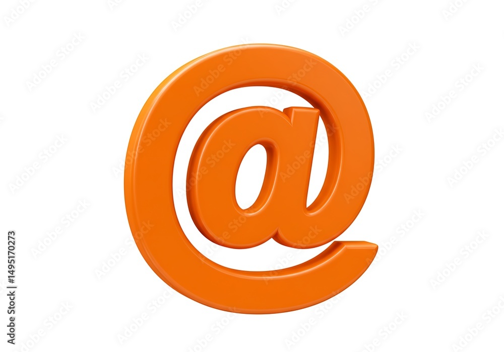 Fototapeta premium Orange at symbol on white background for email communication and internet use