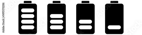Battery charge icon vector set. indicator battery illustration sign collection. accumulator symbol or logo.