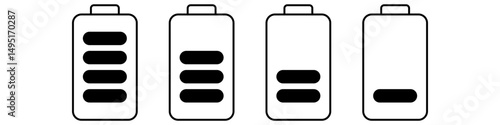 Battery charge icon vector set. indicator battery illustration sign collection. accumulator symbol or logo.