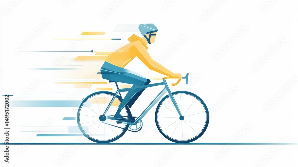 Fototapeta premium Cyclist in motion speed and style.